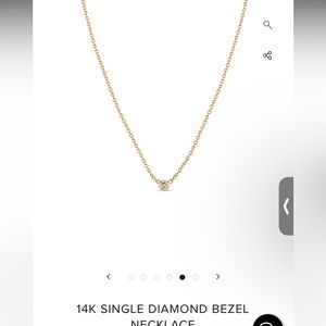 Zoe Chicco 14K Single Diamond Bezel Necklace
